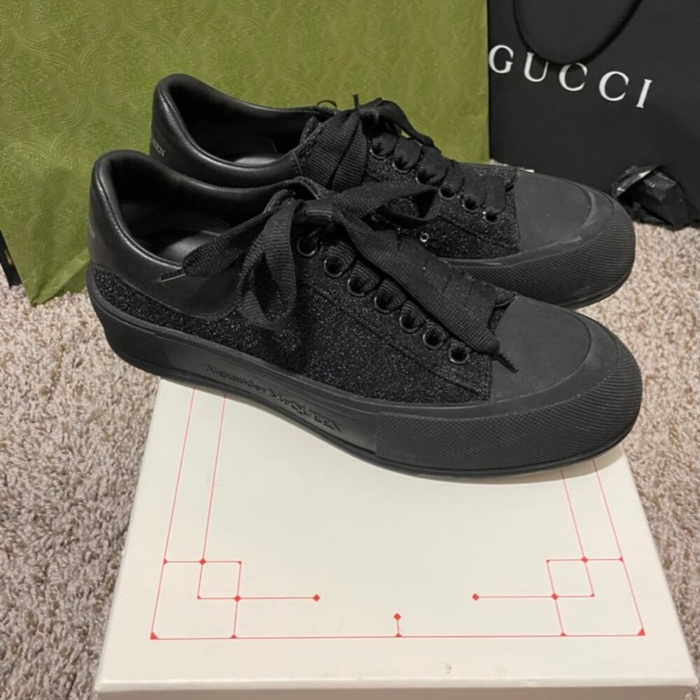 Alexander McQueen Men’s Tonal Glitter Low Top Sneakers